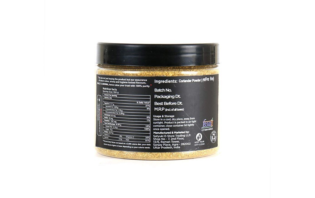 Salz & Aroma Coriander Powder    Plastic Jar  100 grams